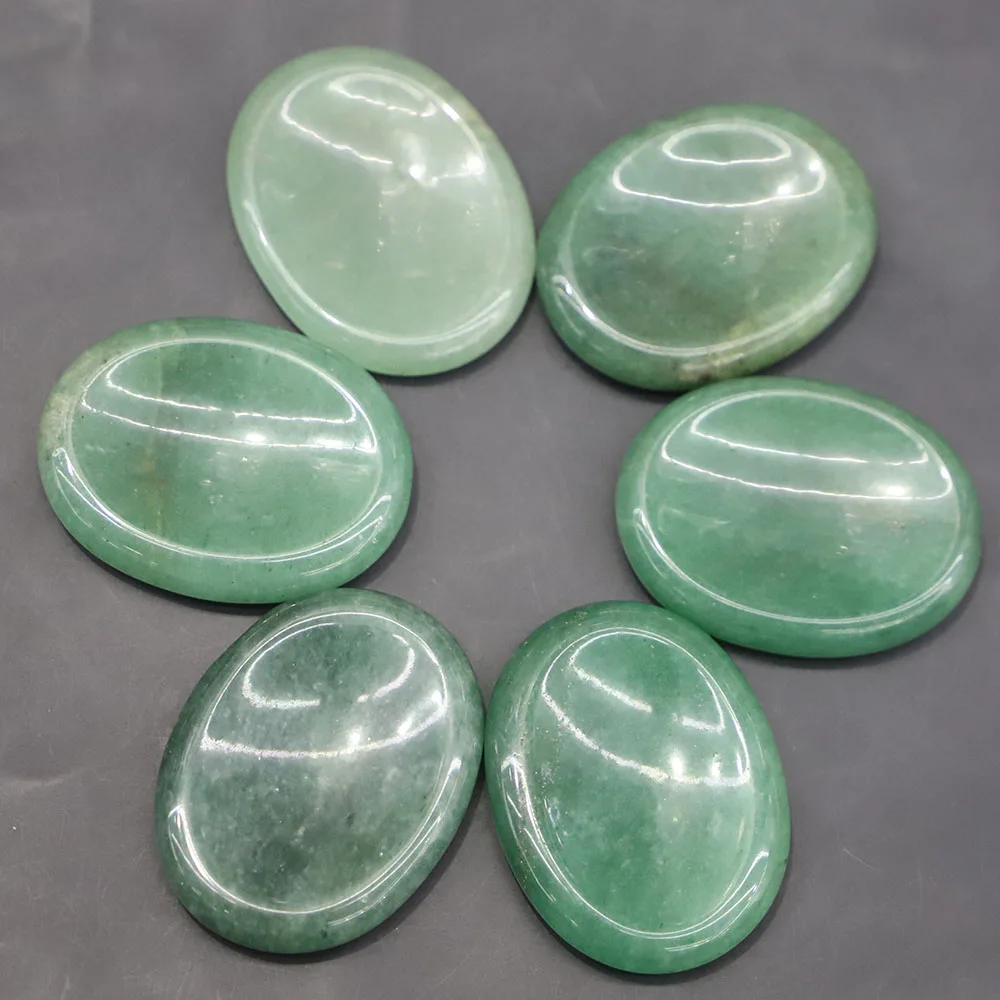 6pcs/lot Natural Oval Green Aventurine Stones Thumb Massagers Palm Energy Worry Therapy Healing Meditation Spiritual Minerales