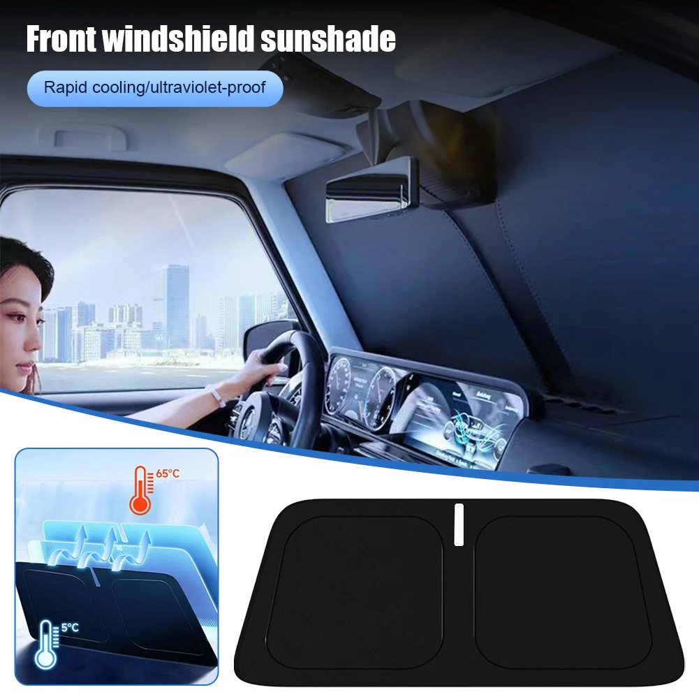 

Titanium Silver Cloth Car Sunshade Windshield Sunscreen Heat Insulation Front Window Sun Shade Cover for Audi BMW BYD Toyota
