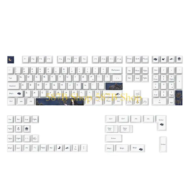 

587B 108 Ключи PBT Keycaps Cherry Profile Electronics Game 5 Сторон