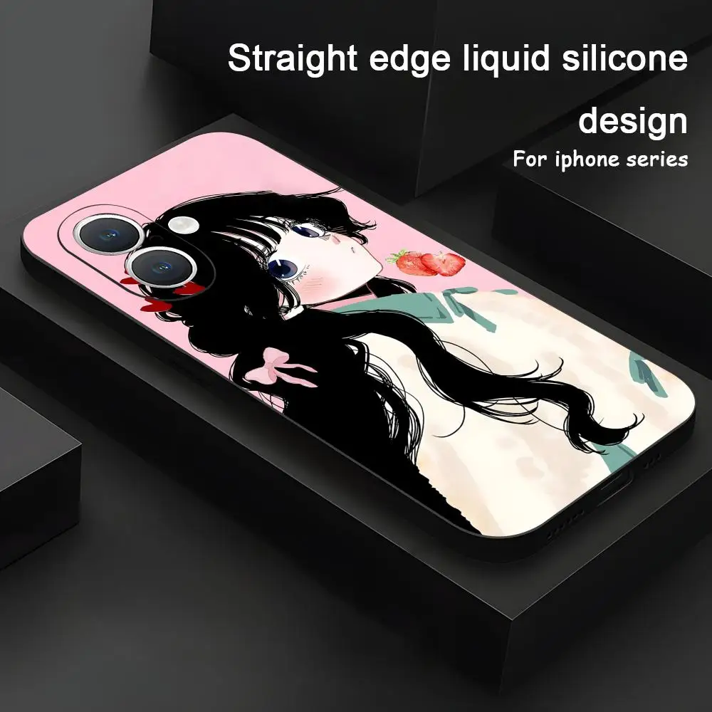 Kaoru Hana wa Rin to Saku جراب هاتف آيفون 17 16 15 14 13 12 11 X XR XS 8 Plus Mini Pro Max غطاء ناعم أسود مقاوم للصدمات #4