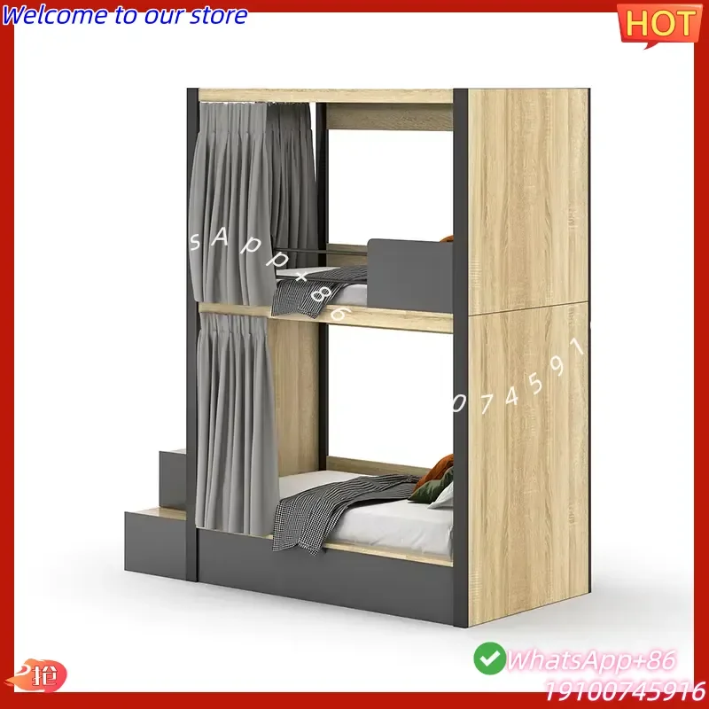 2026Hot School Furniture Modern Hotel Apartment College Student Double Deck Wooden Dormitory Beds Wood