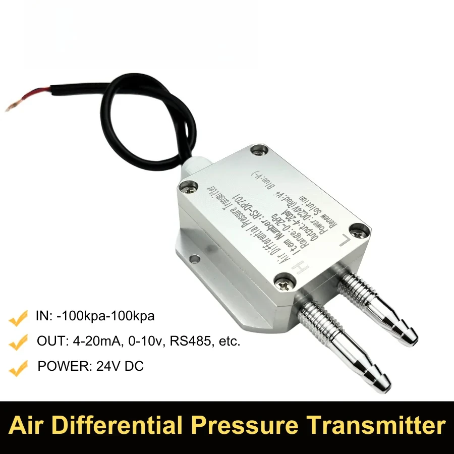 

Differential Pressure Transmitters Air Wind Pressure 4-20mA RS485 Output 0-1Kpa Small Differential Pressure Transducer