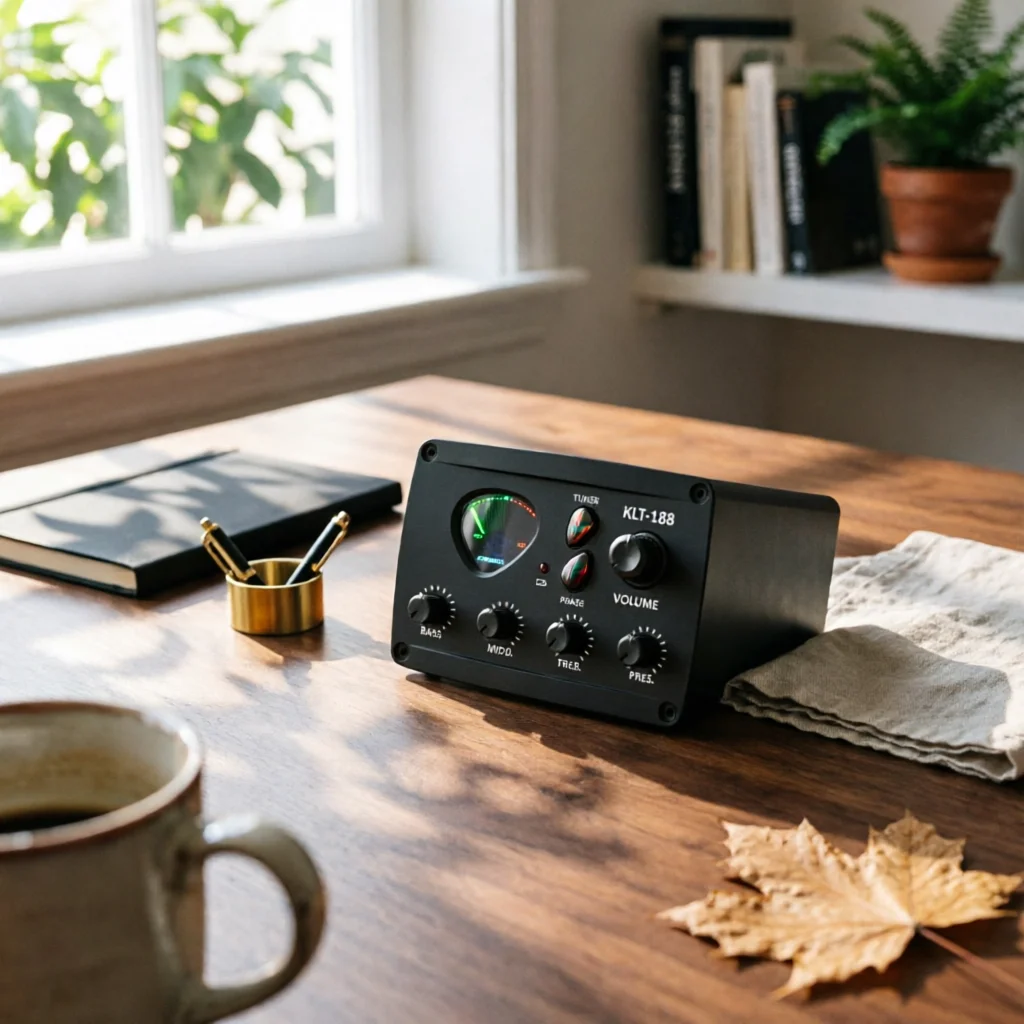 Guitar Pickup Preamp Built-in Guitar Pickup with 4-Band EQ Electronics Easy to Assemble Robust for Guitarists, Acoustic Guitars