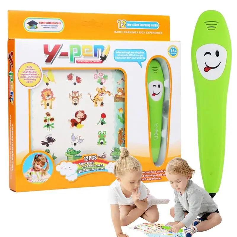 Children Point Reading Pen Electronic Reading Pen With Learning Card English Figure Logic Learning Animal Cognition Kids Book