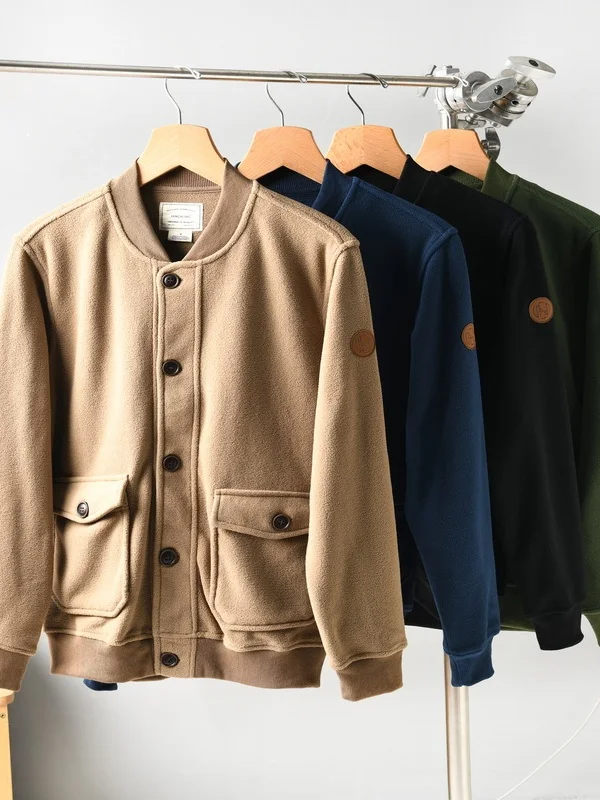 

Мужской бейсбольный воротник American Sle, двухсторонний Fce, повседневная куртка, верхняя одежда, модная весенне-осенняя одежда, полиэфирное волокно