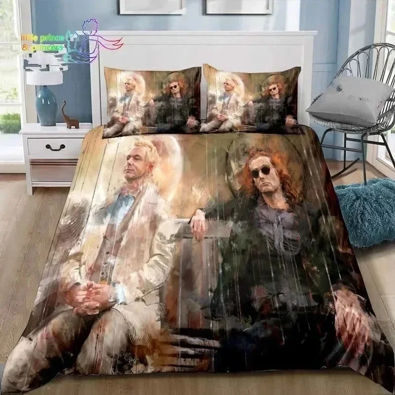 

Luxury New 3D Print Good Omens Love Bedding Set Single Twin Full Queen King Size Bed Set Adult Kid Bedroom Bedding Gift