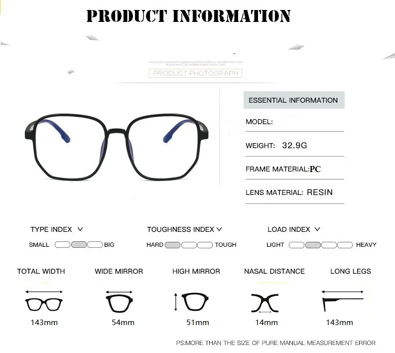 2024 Trends Anti Blue Light Oversized Glasses Computer Women Blue Blocking Gaming  Men Transparen Eyeglasses Spectacles Frame