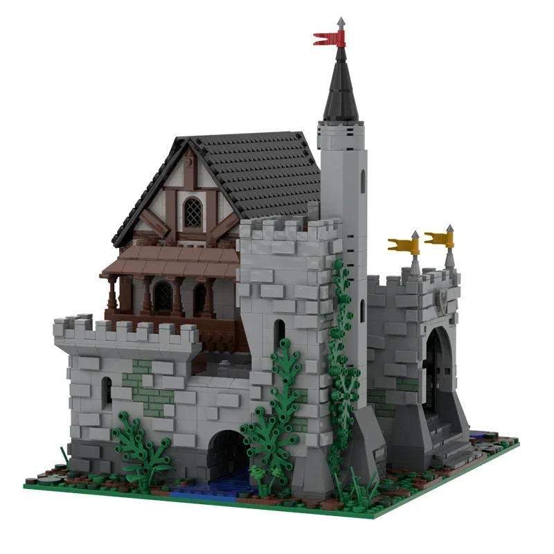 Modelo de edificios medievales, ladrillos de construcción Moc, tecnología de Castillo de Manor antiguo, bloques modulares, regalo, juguete de Navidad, conjuntos DIY de montaje