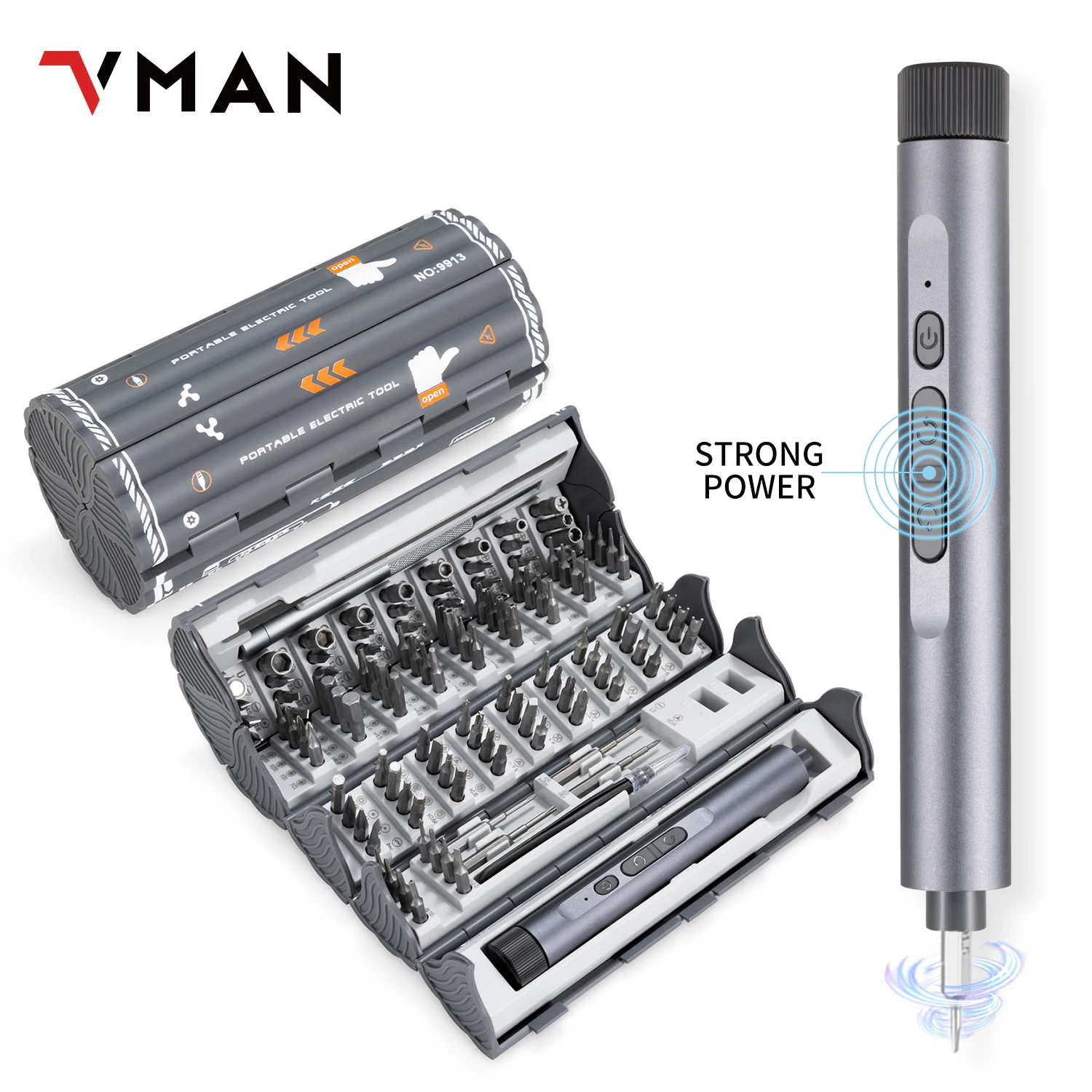 VMAN 138 In 1 Precision Screwdriver Set Professional Phone PC Watch Repair Tool Magntic Bit Cordless Household Electric Tool Kit