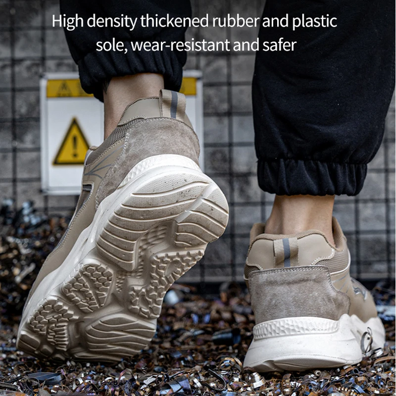 Arbeitssneaker für Herren, Sicherheitsschuhe, bruchsicher, pannensicher, unzerstörbar, atmungsaktiv, bequem, Stahlkappe, Schutzschuhe