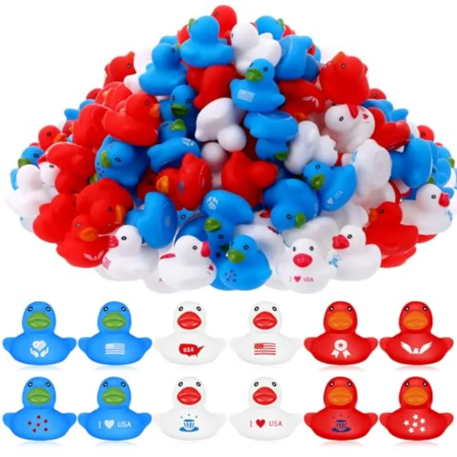 

Pcs Patriotic Rubber Ducky Bulk 1.57 Inch 4th of July Float Rubber Ducks Independence Day Small Duckies Bulk for Memorial Day P