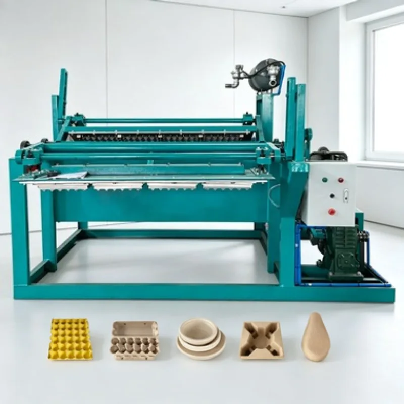 Compression Molding Pulp Molding Machine Egg Tray Production Line Waste Paper Recycling 1500pcs/h for Small Workshop