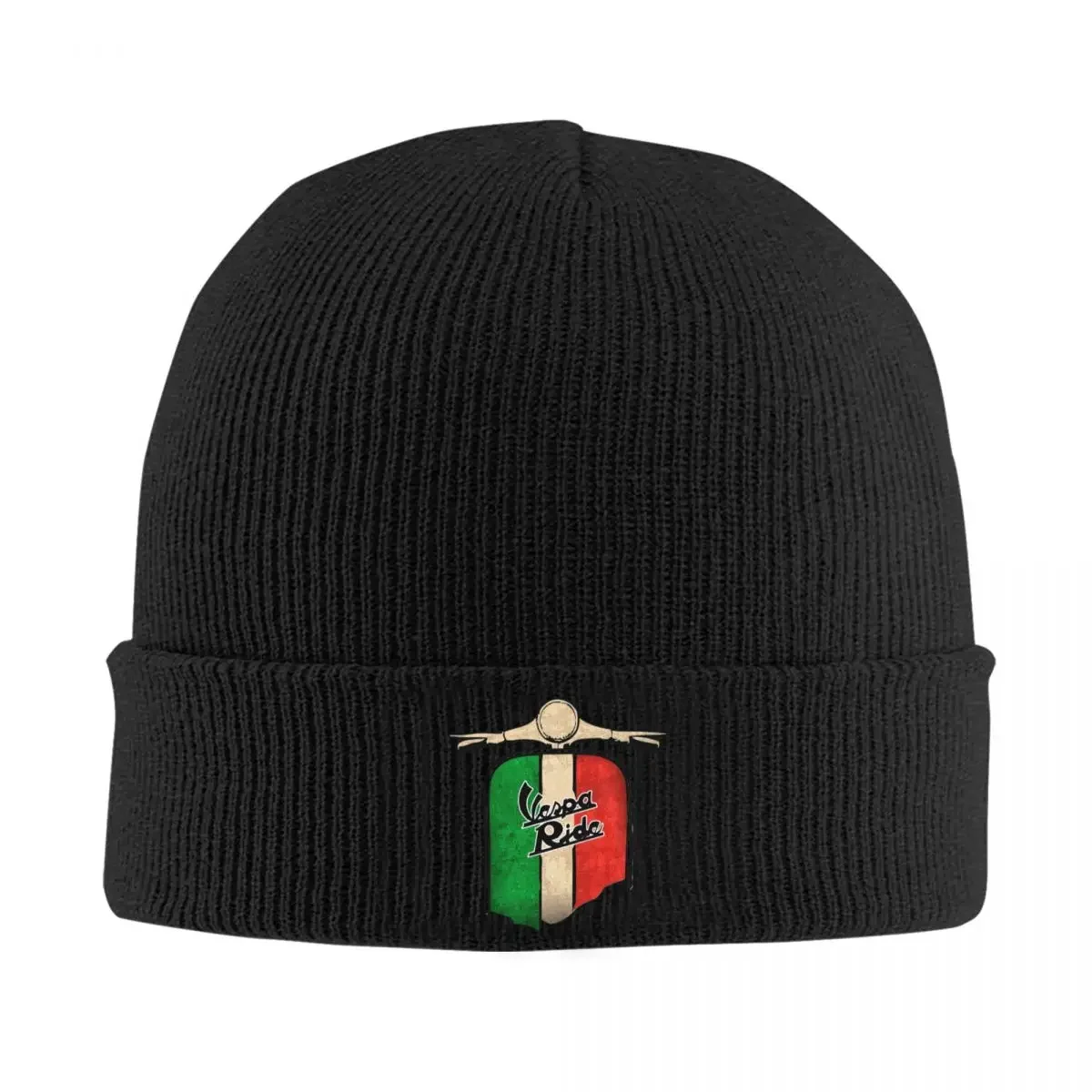 Vespa-Logo Warm Knitted Cap Fashion Bonnet Hat Autumn Winter Outdoor Beanies Hats for Men Women Adult