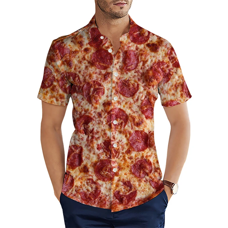 Shirts For Men 3d Printed Funny Food Fashion Hawaiian Shirt Short Sleeve Tops Outdoor Street Shirts Clothing Apparel Adults