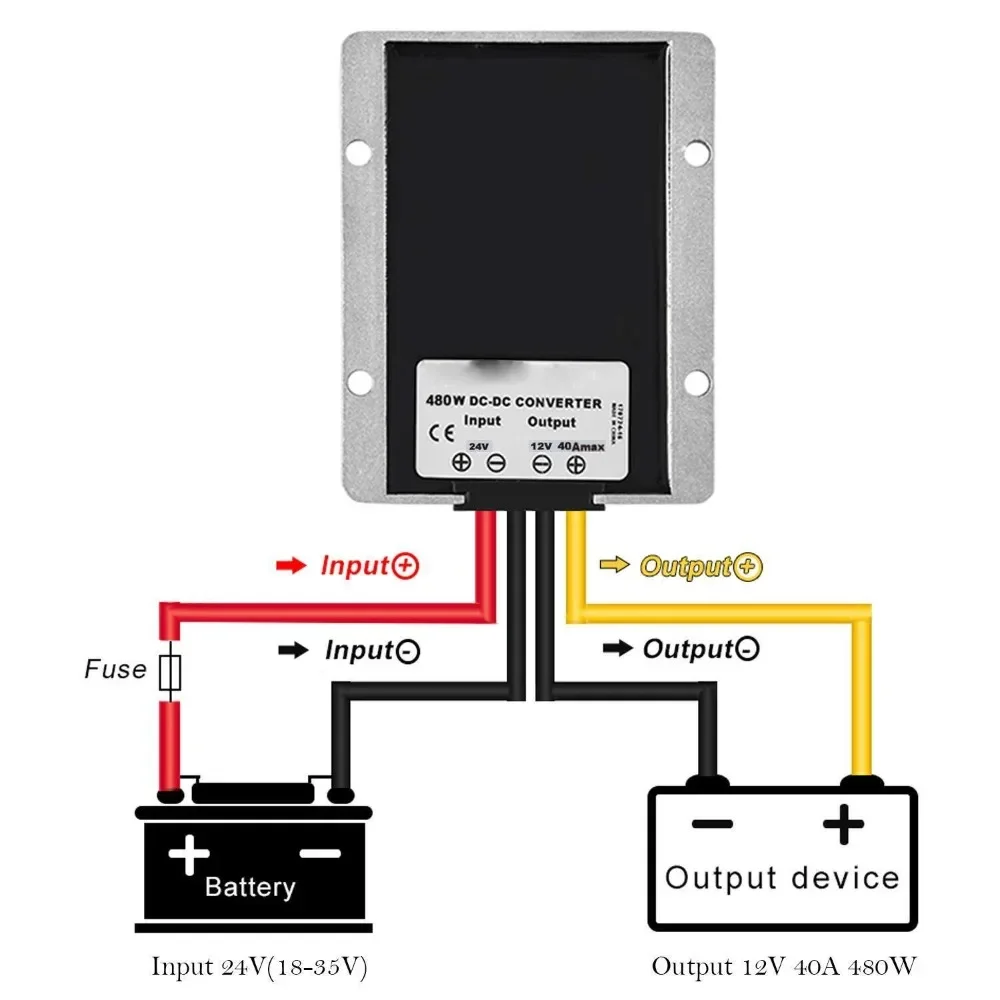 480W DC 18V to DC 12V Step Down Voltage Regulator 40A Converter DIY Power Wheel Buck Boost  For Dewalt 18v 20V Li-ion Battery