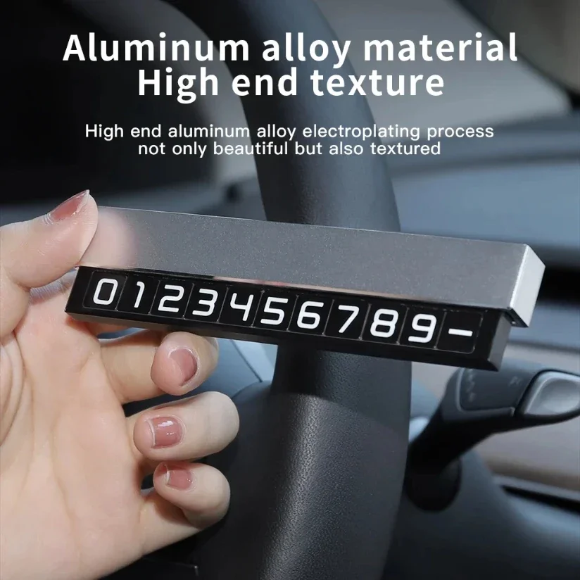 Numero di telefono della carta di parcheggio temporaneo per auto Supporto per telefono per auto Targa telefonica luminosa Accessori per lo styling dell'auto