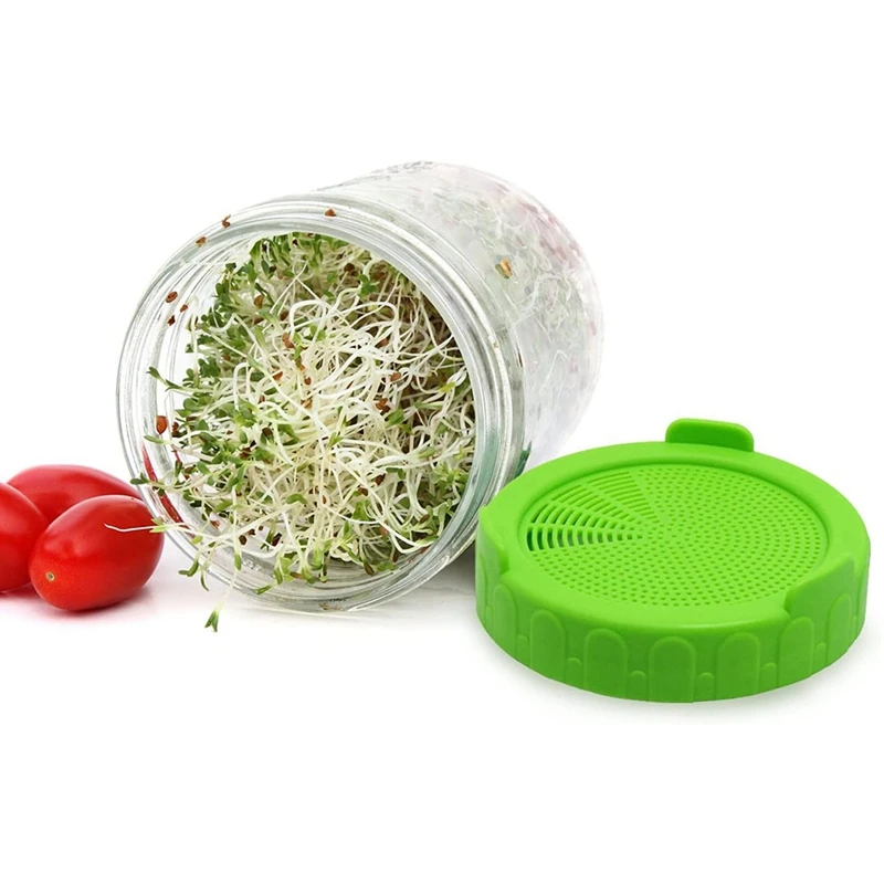 Wide Mouth Mason Jar Sprouting Lid, Germination Stand, Mason Jar Pouring Nozzle Lid, Suitable For Growing Bean Sprouts