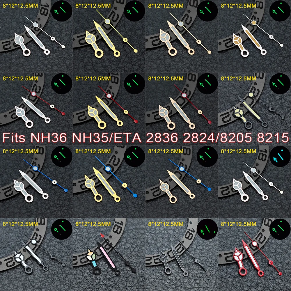 

Watch Hands C3/bgw9 Blue Green Luminous Fits NH36 NH35/ETA 2824 36/8205 8215 Movements Watch Accessories Silver Black Hands