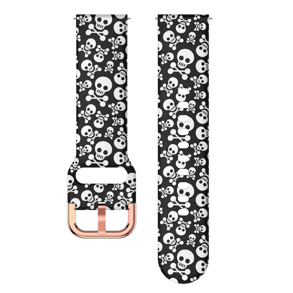 Ремешок силиконовый для наручных часов, сменный Браслет с принтом для Samsung Galaxy Watch 5 Pro, 45 мм, 4, 40, 44 мм, Watch 4 Classic, Active2, S3, 20 22 мм