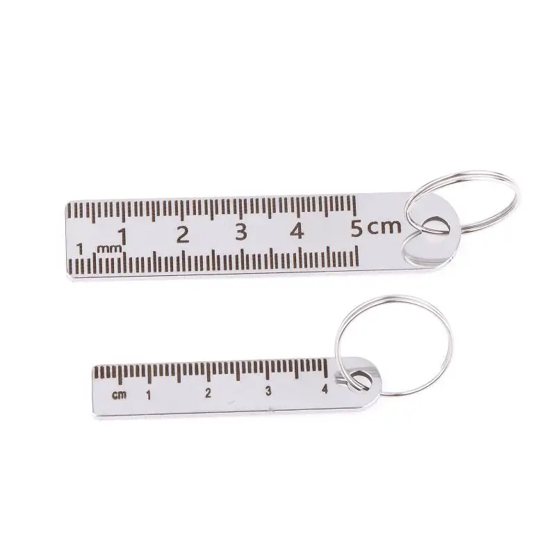 Mini Edelstahl-Lineal Schlüsselanhänger | 1-5cm Tragbares Messwerkzeug Schlüsselanhänger (Diebstahlsicheres Messlineal) – Detail 16