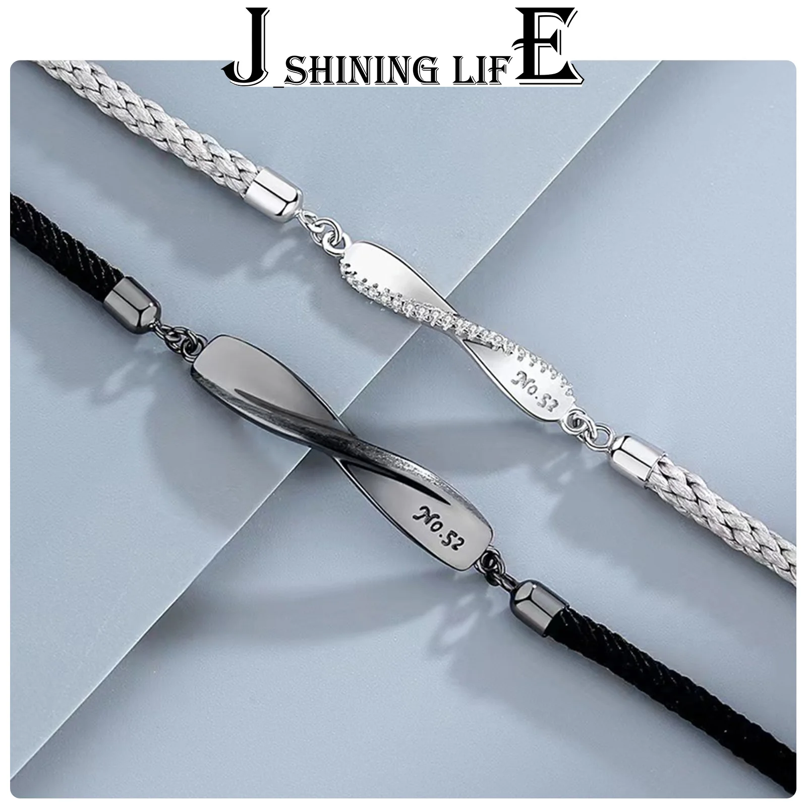 Браслет для пары, 2 шт., черно-белые модные и простые тканые украшения для пар, подарок на День святого Валентина