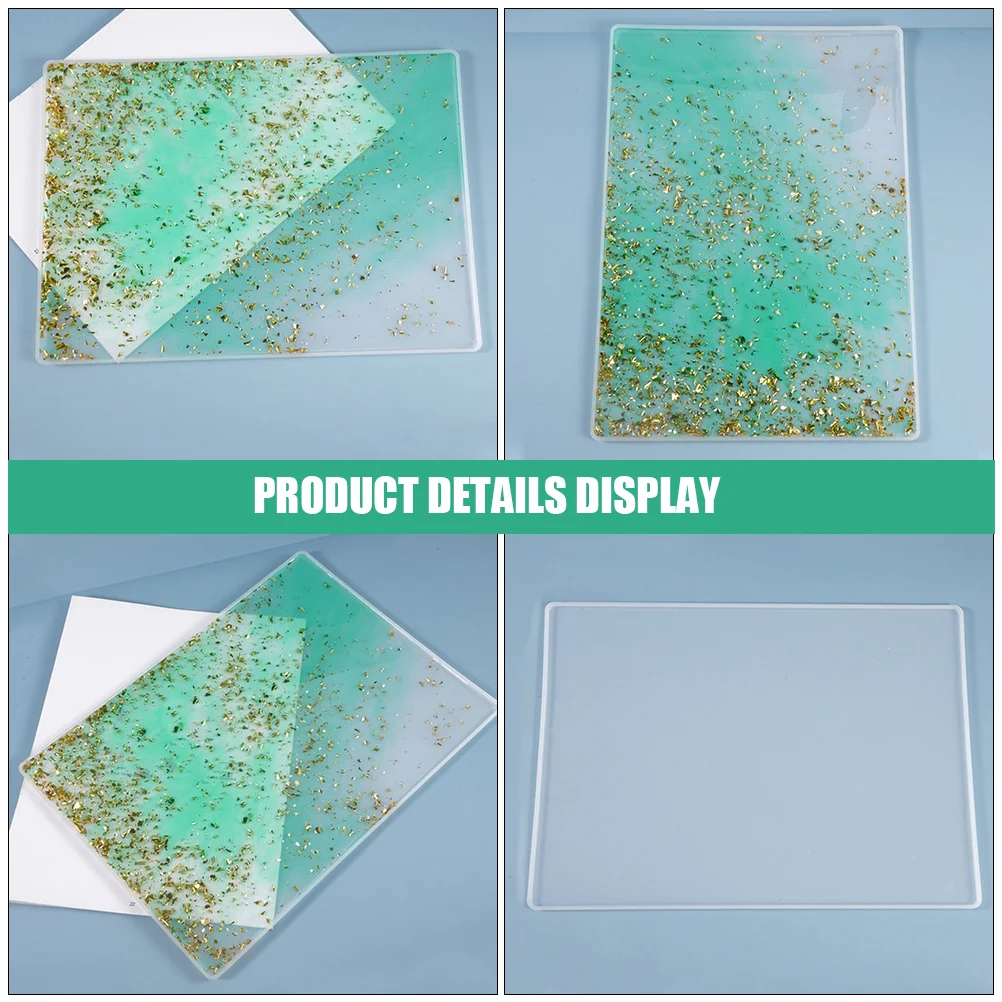 2 Pcs Mold Reusable Silicone Pad Tins Epoxy Resin Placemat Casting for Stage Light Truss Table Making Artificial