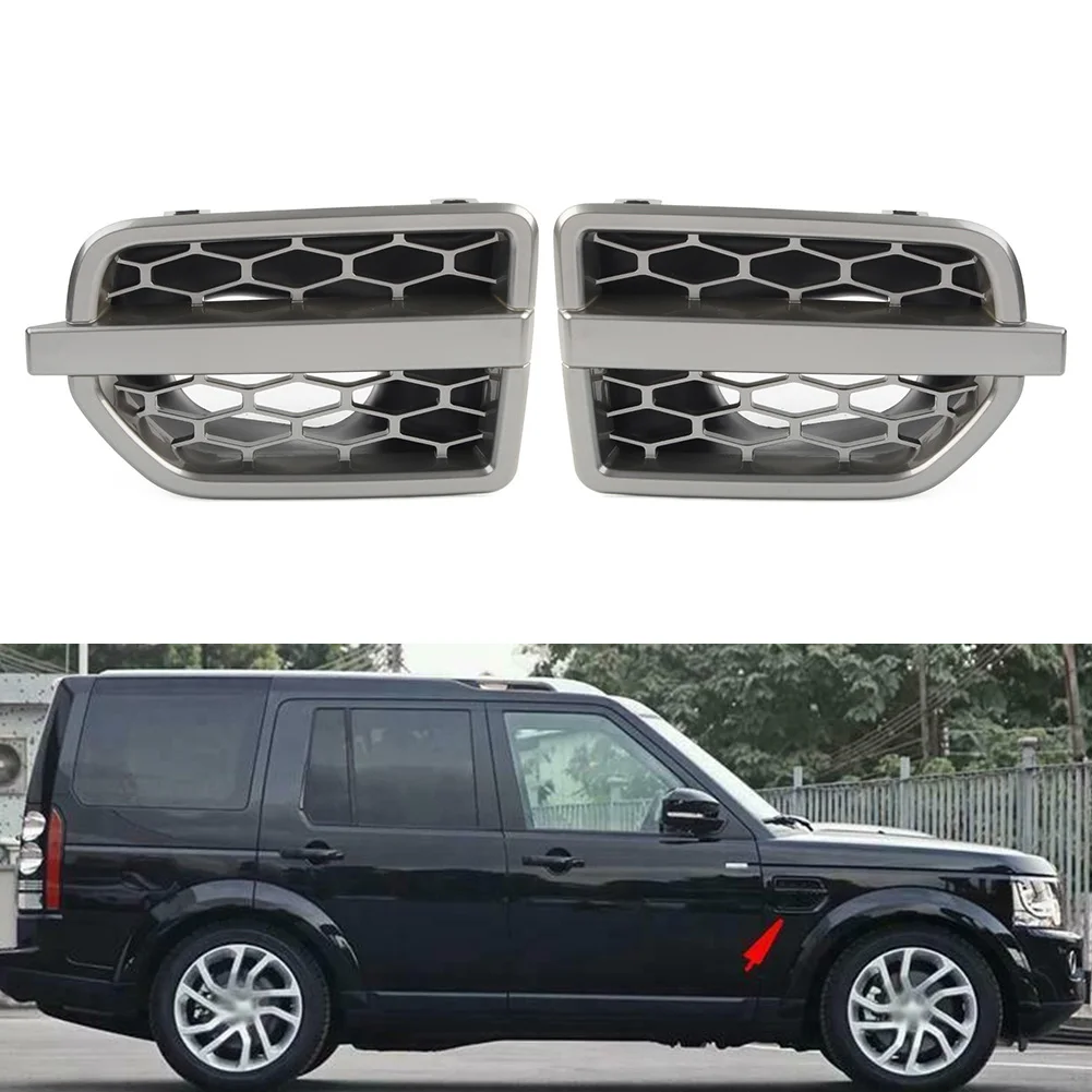 Gray Car Left/Right Front Grille Air Intake Fender Vent Grill For Land Rover LR4 Discovery 4 2010 2011 2012 2013 2014 2015 2016