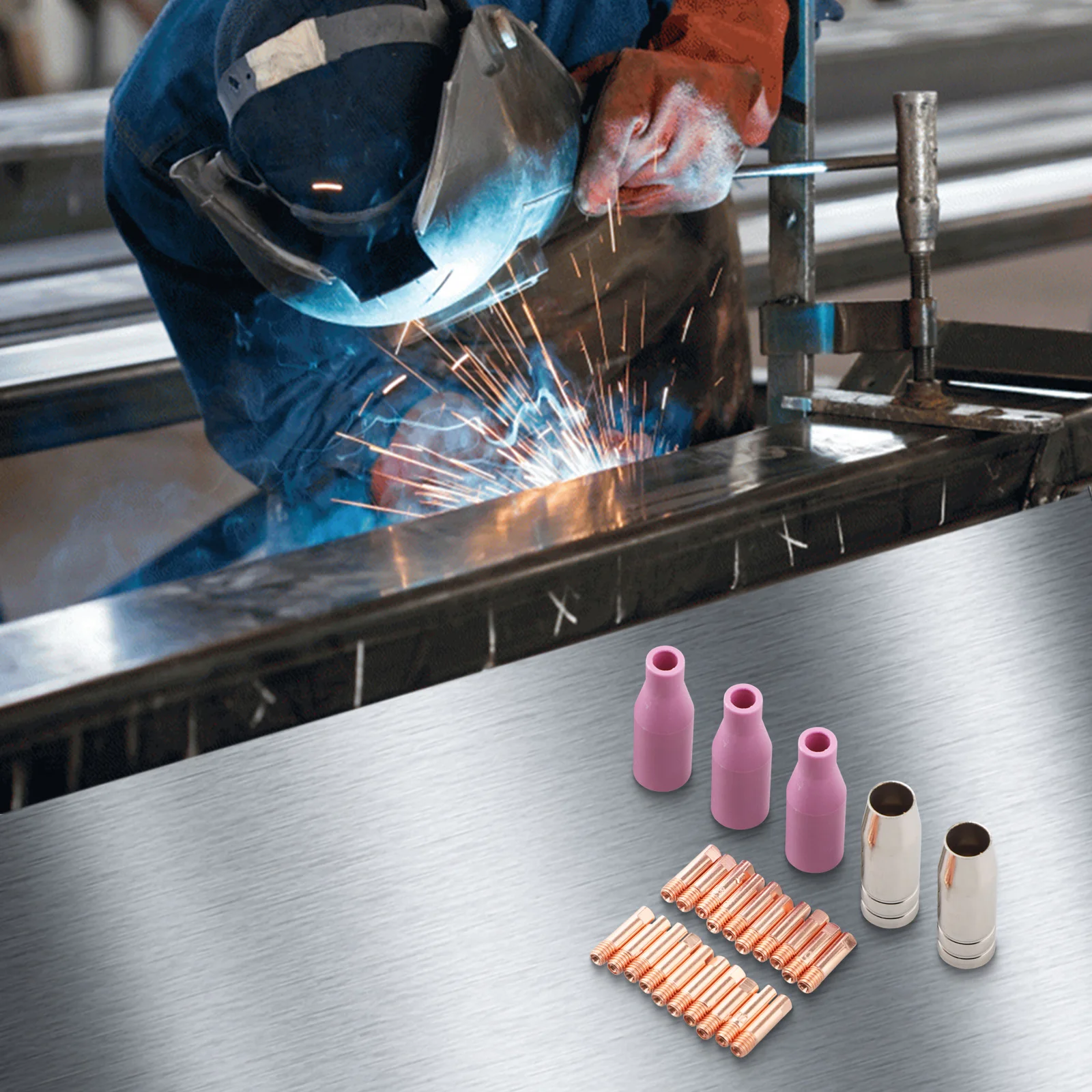 25PCS Contact Tip Set for MIG Welding Torches Designed for MB15 and For 15AK Compatible with MIG200 and Other Models