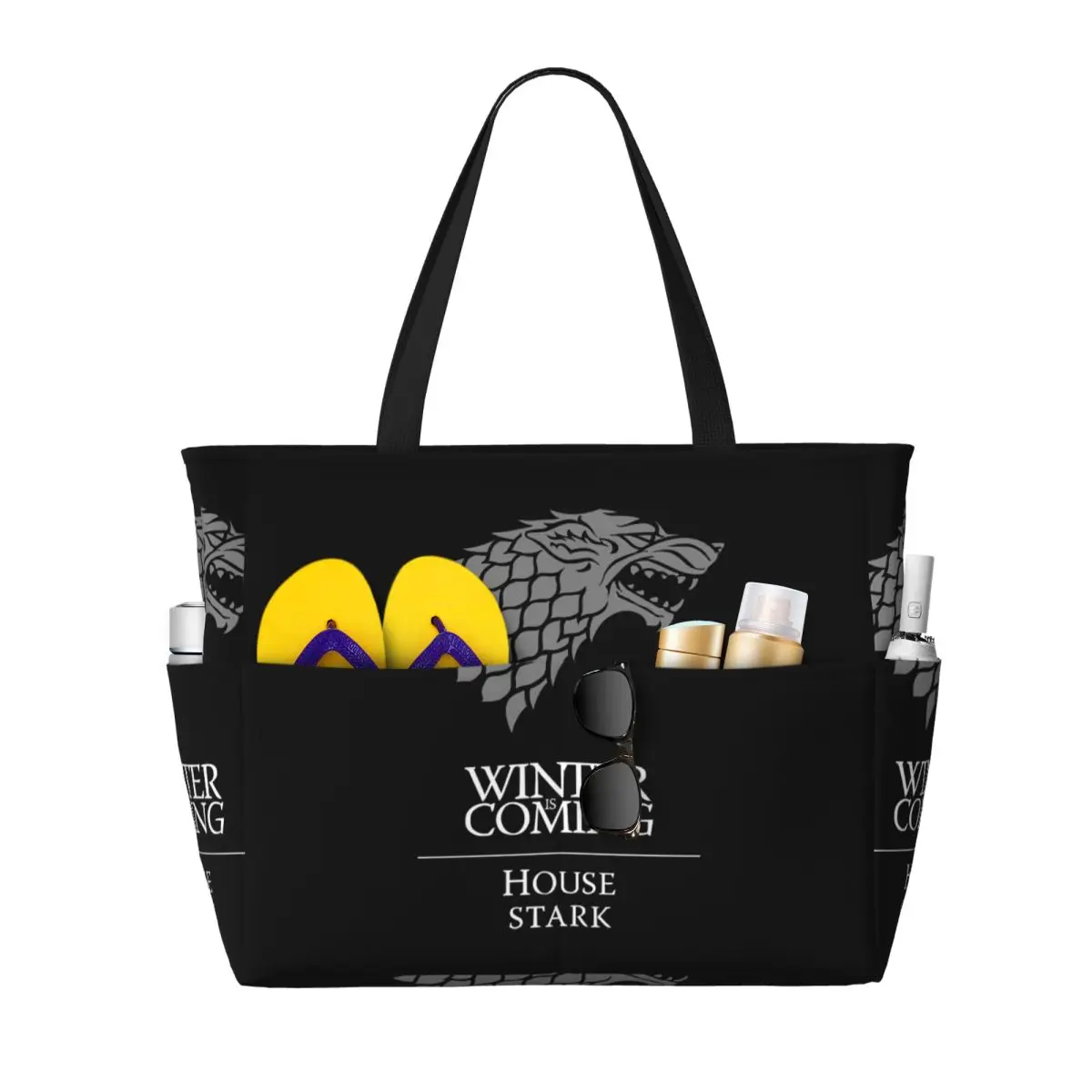 Winter Is Coming Beach Tote Bag Sport Gym Yoga Duffle Large Tote Bag Women Travel Bag Fitness bag