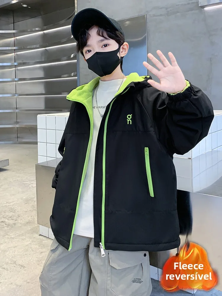 thickened-fleece-autumn-winter-jacket-for-boys-korean-style-zipper-closure-windproof-warm-coat-children's-spring-cotton-wear