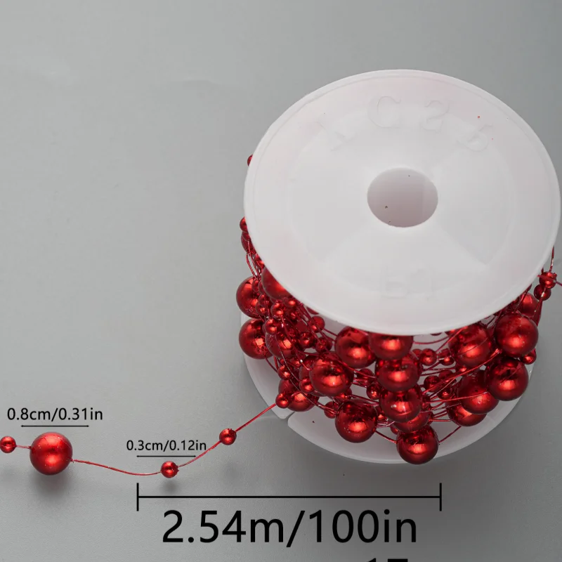2.5m/30m 3-8mm 라운드 낚시 라인 인공 진주 꽃 비즈 체인 화환 꽃 웨딩 파티 장식 Diy