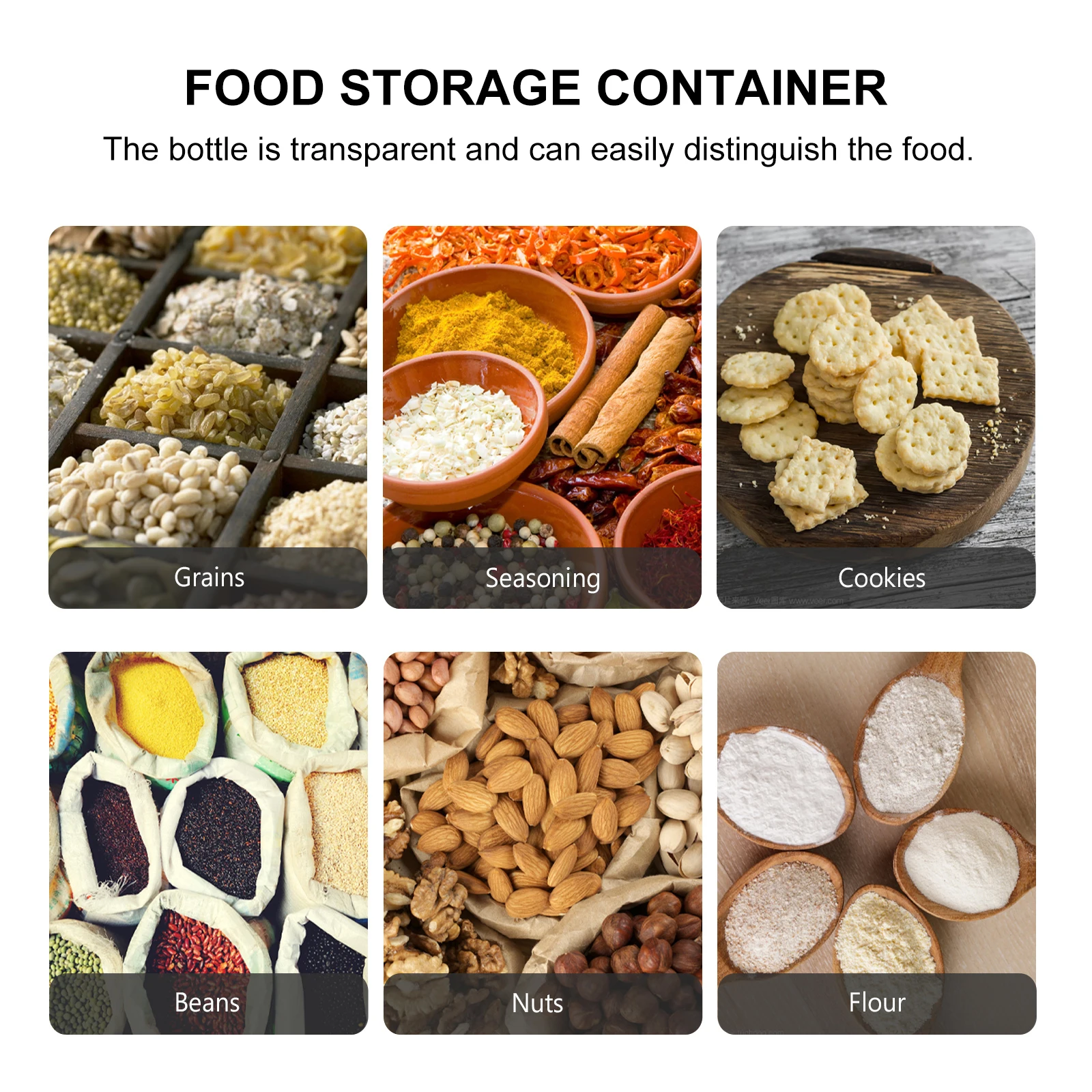 

Heat Resistant Glass Jar Transparent Moisture Dust Insect Proof Storage Container Food Jar For Grains Tea Candy Snacks