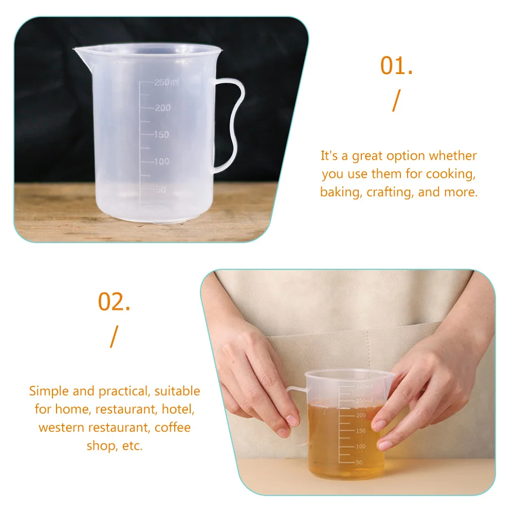

4 Pcs Measuring Cup Home Measurement Baking Cups Mix Accurate Plastic for Liquids Pp Small Cylinder Scaled