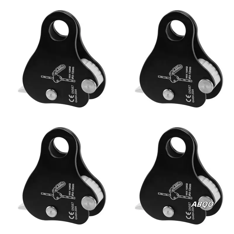 

4X Rope Ascender,Rock Climbing Tree Arborist Rope Grab Self-Locking Rope Grip For Climbing And Rescue 8-13MM,Black
