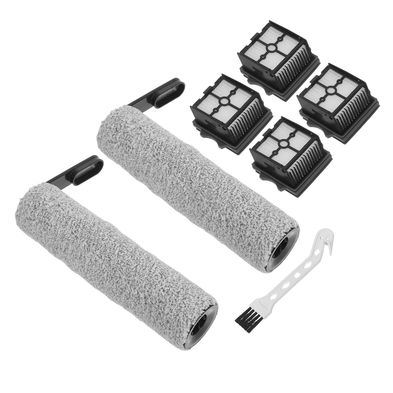 

1Set Floor Scrubber Replacement Brush Roller and Filter Set High Durability Plastic Materials Effective Odor Removal Bundle