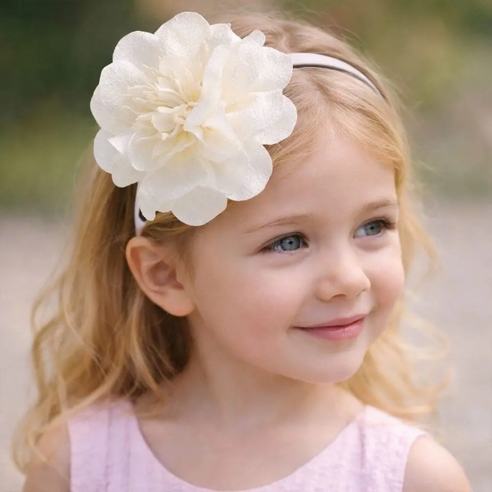 

Grosgrain Ribbon Big Flower Headband Princess Headpiece Hairband Multi-Layers Head Hoop Crown Hair Band Children Gifts