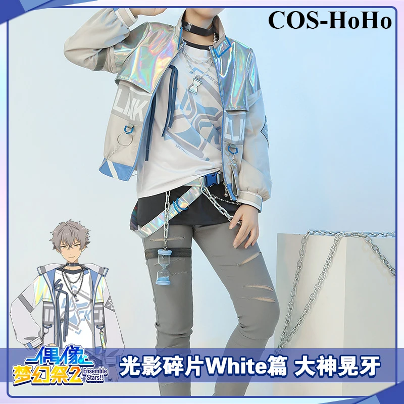 COS-HoHo Anime Ensemble Stars Light And Shadow Fragments White Ogami Koga Game Suit Uniforms Cosplay Costume Party Outfit S-XXL