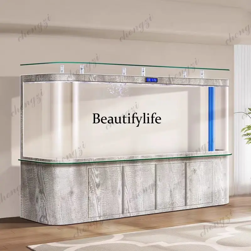 Large Fish Tanks Ecology Aquarium Decoration New Style Customizable Luxury Aquarium Accent Simplicity Furniture