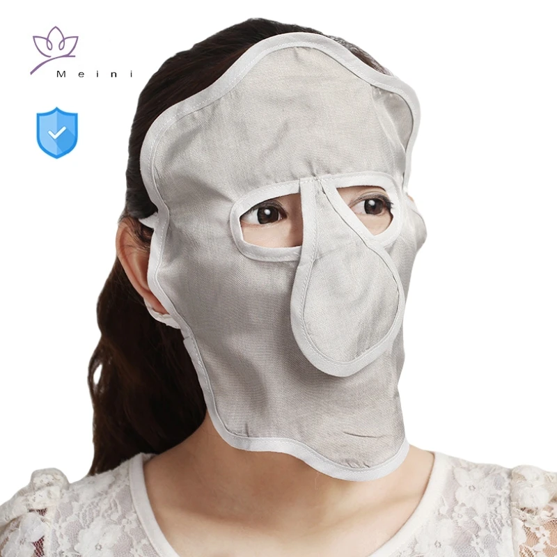 Electromagnetic radiation protective 50% silver fiber face mask New energy vehicle EMR shielding color silver fiber face mask