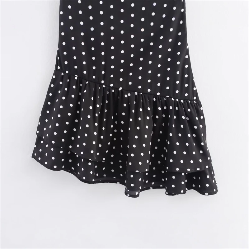 Mulheres halter pescoço polka dot vestido moda elegante em camadas plissado midi vestido de verão elegante roupa casual versátil verão festa wear