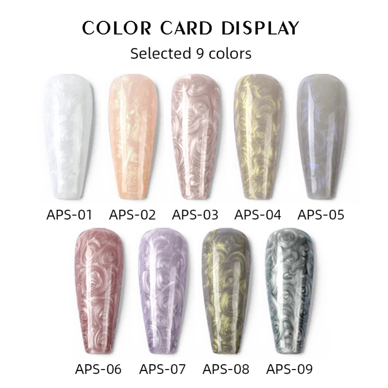 AS 9 Colors Pearl Shell Thread Gel Nail Polish UV Soak Off Gel Varnish DIY Shell Thread Pattern Gel Lacquer For Manicure