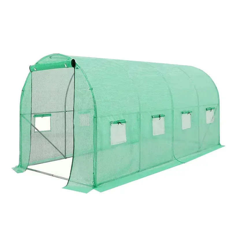 Small Portable Polytunnel Metal Frame Plastic Cover Greenhouse Tunnel Tier Walk-in Mini Greenhouse for Garden