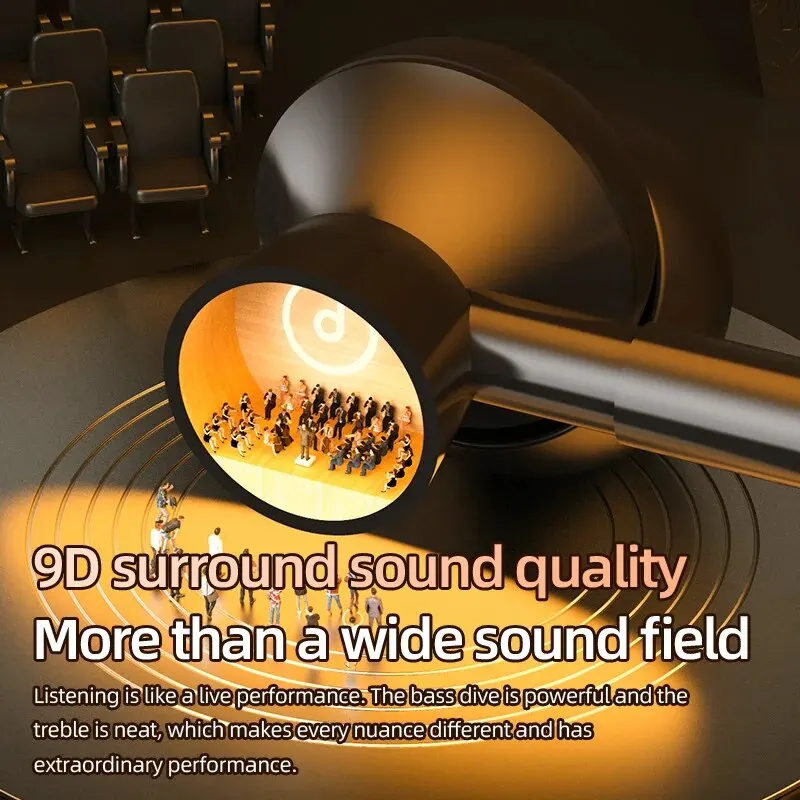 Sem fio bluetooth 5.3 fones de ouvido esportes ao ar livre com display led controle toque música para iphone xiaomi