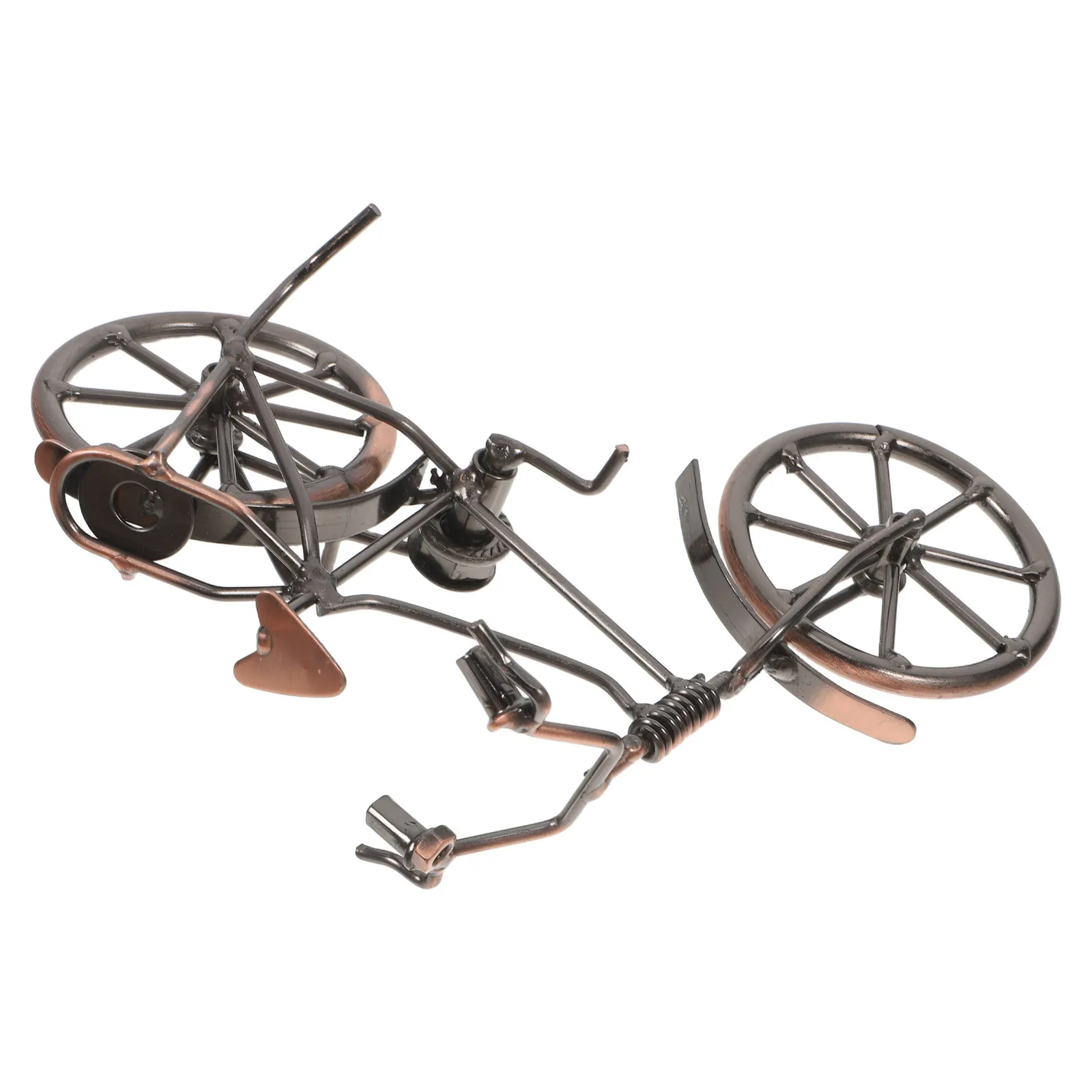 

Vintage Iron Bicycle Ornament Desktop Metal Sculpture Retro Home Office Decor Tabletop Art Piece Garden Christmas