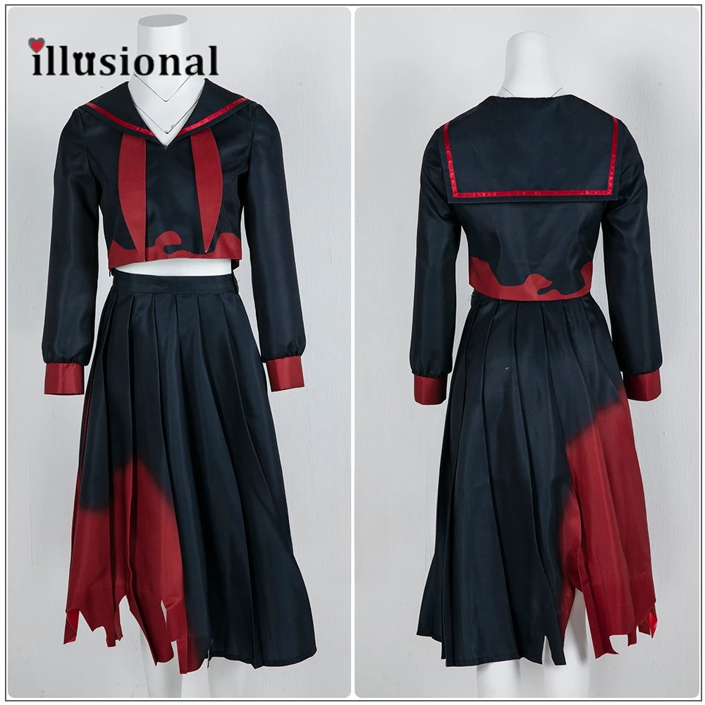 illusional Blue Archive Kenzaki Tsurugi Cosplay Costume Anime Kenzaki Tsurugi Top Skirt Hallween Costumes