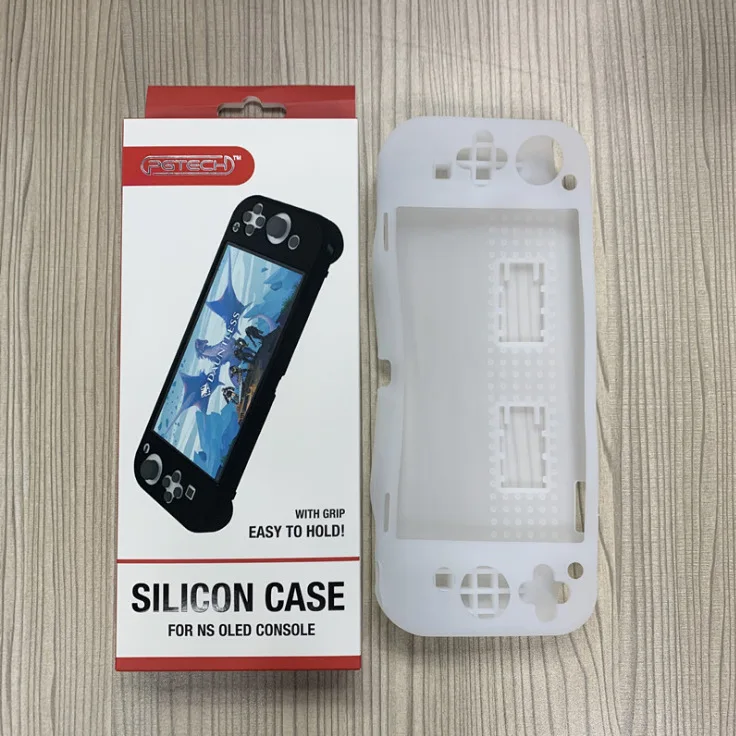 JYS سيليكون حامي شل كم تغطي كامل المضيف المطاط واقية كم مع قبضة فتحة للبطاقات للتبديل OLED الملحقات