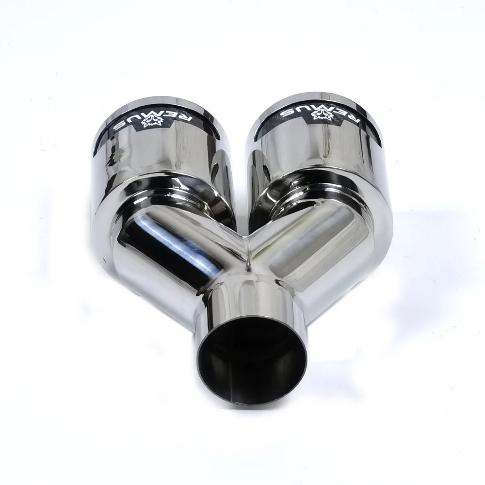 1Piece Remus Dual Exhaust Pipe Exhaust Tail Pipe 304 Stainless Steel Muffler Tip Car Accessories Modification For BMW Audi