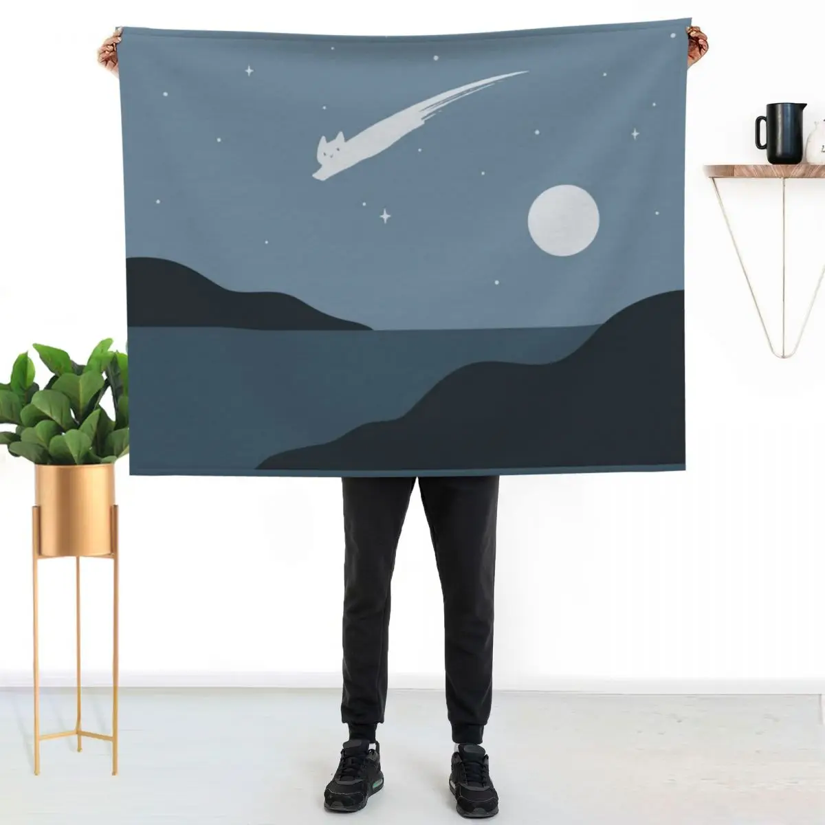 Cat Landscape 43 Throw Blanket Decorative Sofas Plaid Hairy Personalized Gift Large for sofa Blankets