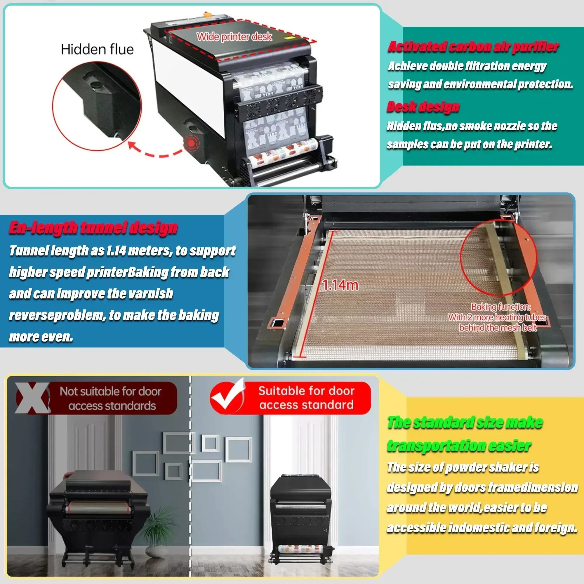 TIFFAN 60Cm A1 DTF Printer 4 or 5 Heads I3200 60 cm Imprimante DTF Heat Transfer PET Film Impresora DTF Printer