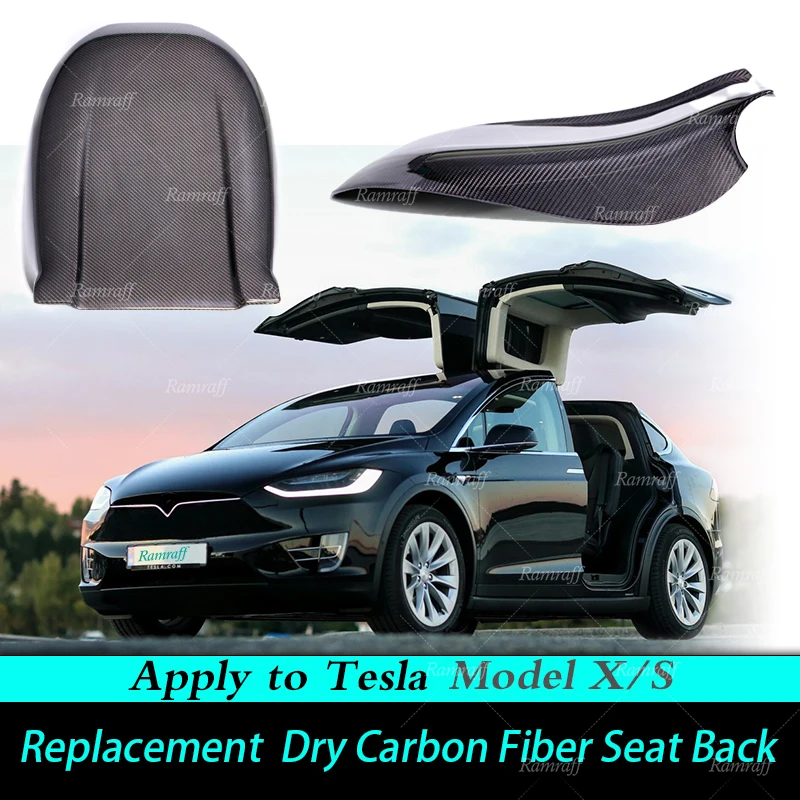 

For Tesla Model X S Dry Carbon Fiber Seat Back Shell Decoration Replacement Cover